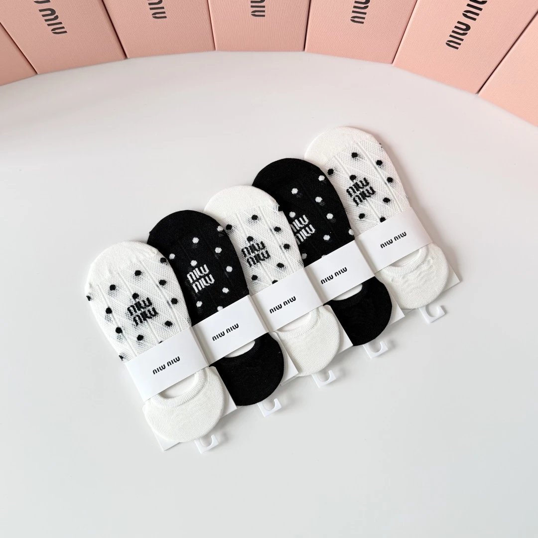 Miu Miu No-Show Socks 5-Pair Box Ver.B — photo 8