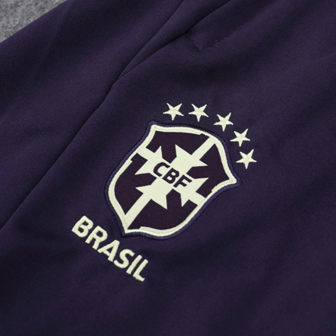 Brazil 2022 1 4 Zip Tracksuit Kids Green — QC