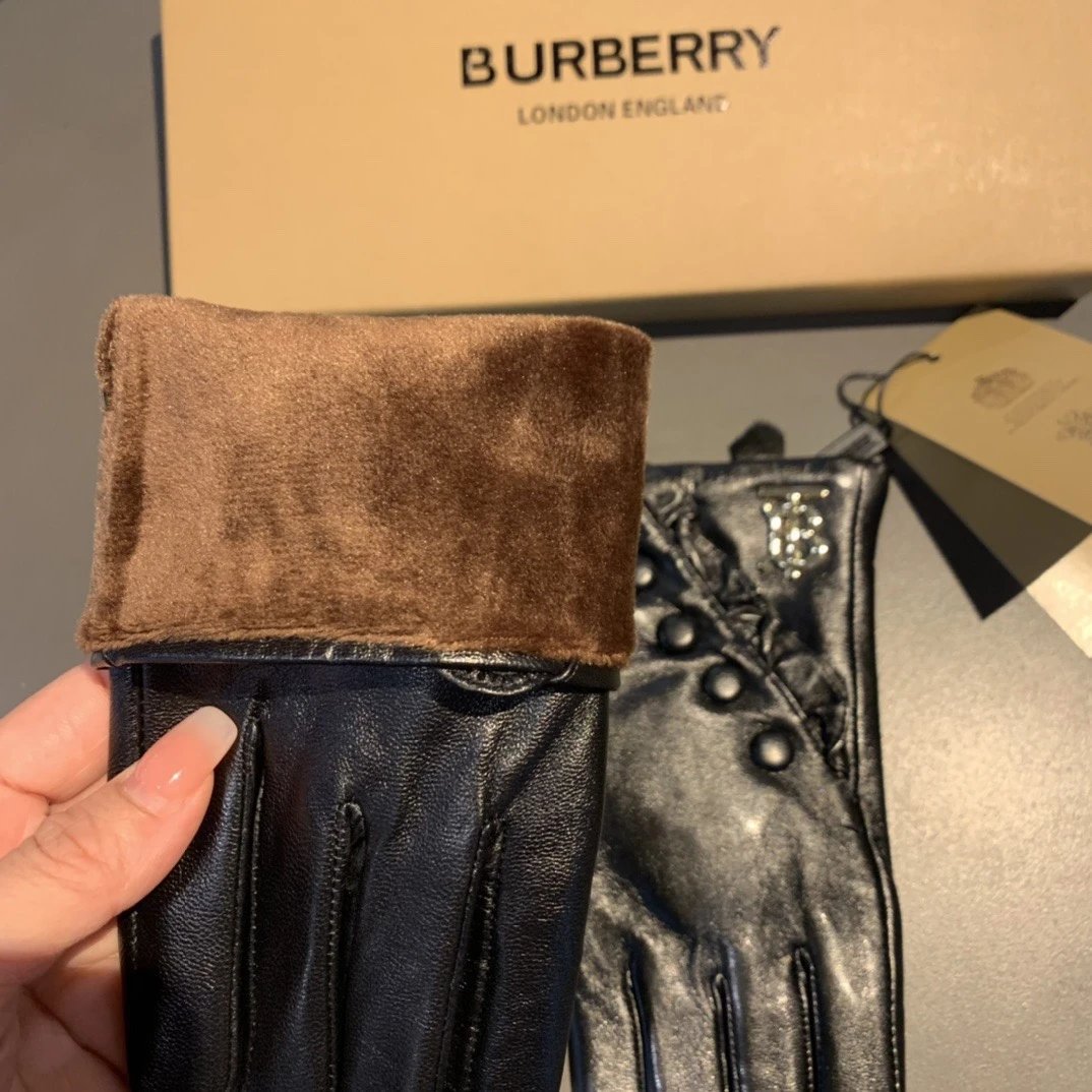 Burberry Lambskin Thermal Gloves Ver.D — QC