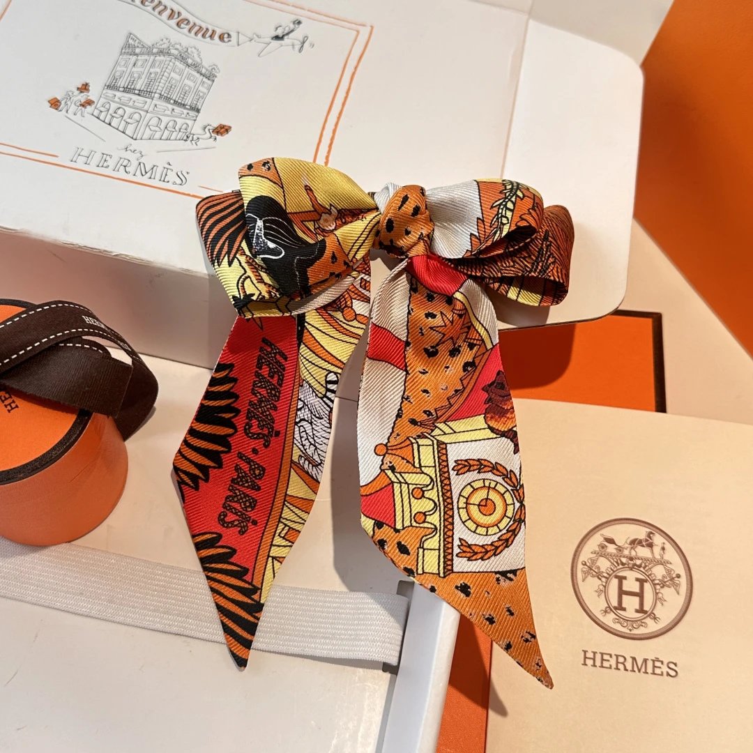 Hermes Silk Hair Ribbon Ver.J — Photo 9
