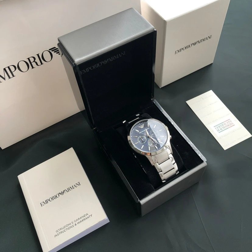 Armani Chronograph Blue Quartz Watch 43mm — photo 9