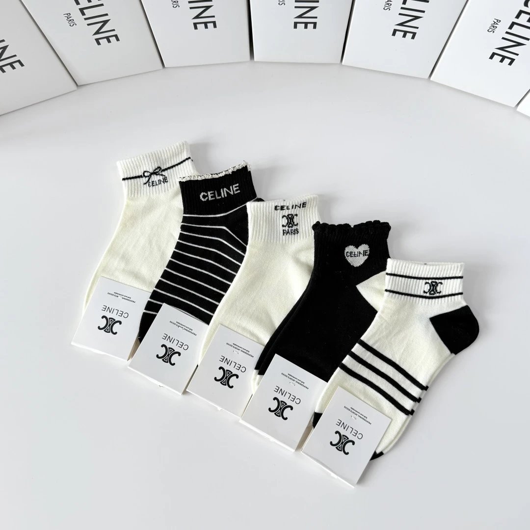Celine Quarter Socks 5-Pair Box Ver.B — photo 9