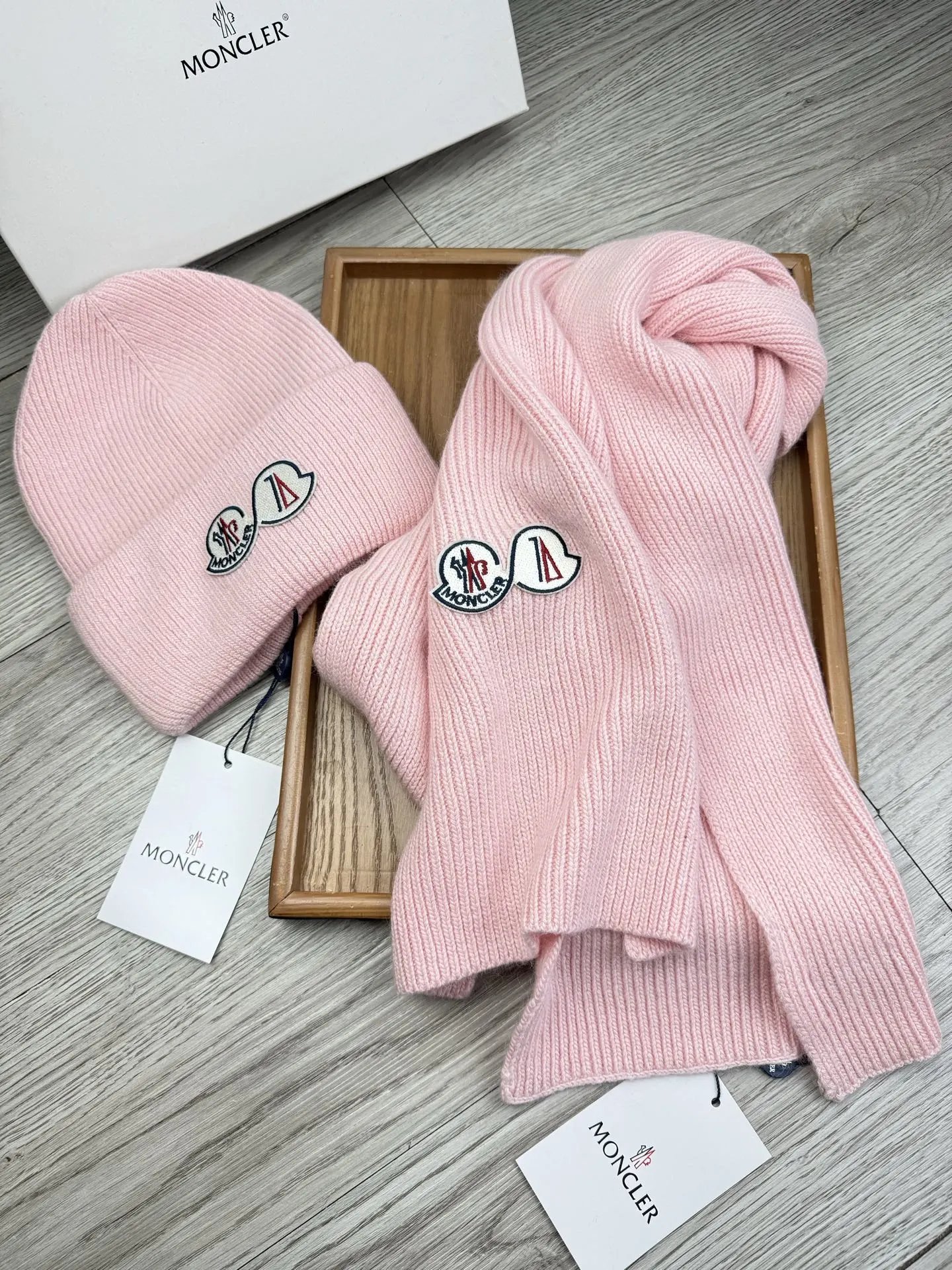 Moncler Wool Rabbit Fur Scarf & Hat Set Ver.E — Photo 8