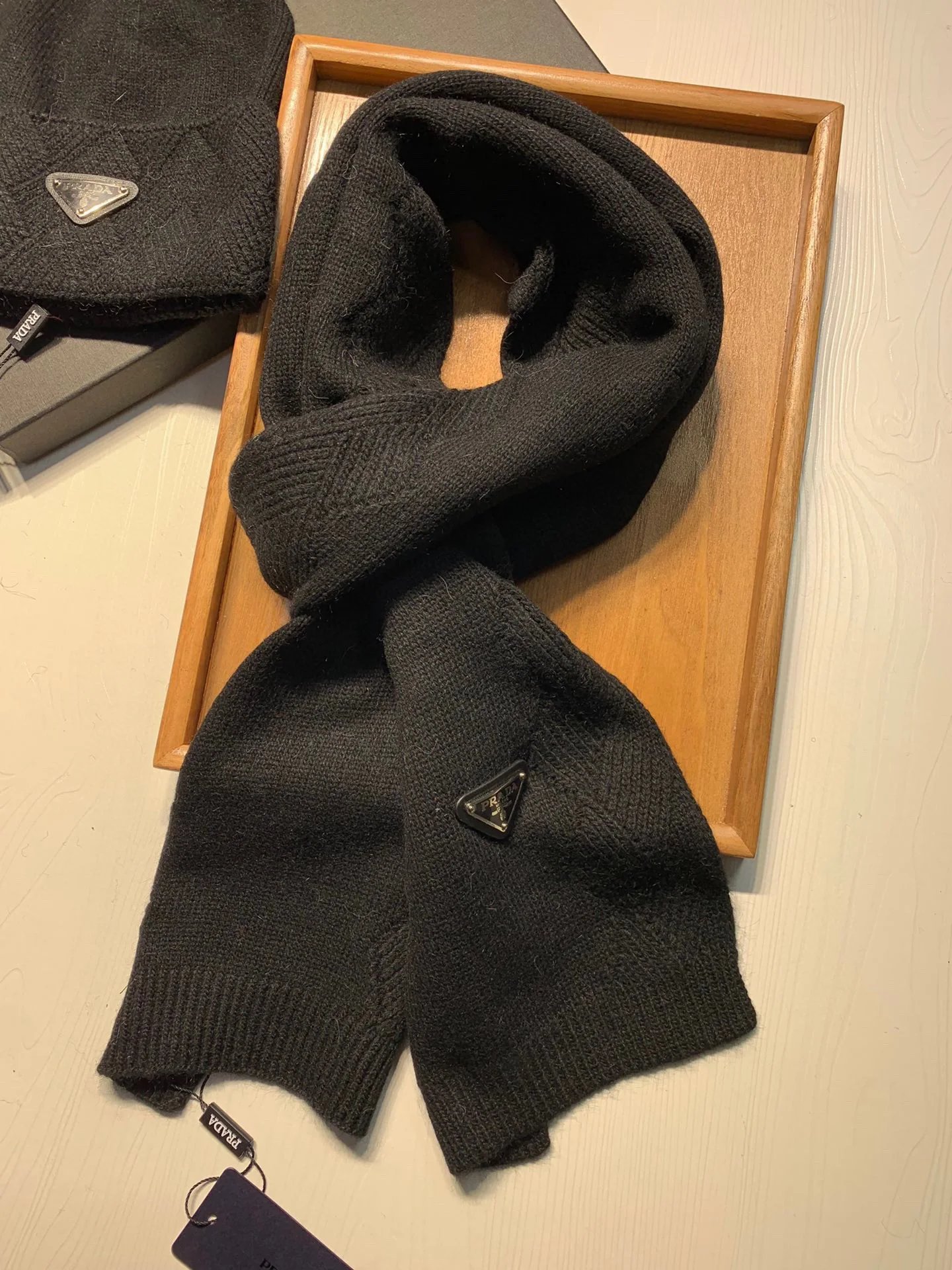 Prada Wool Rabbit Fur Scarf & Hat Set Ver.G — Photo 7