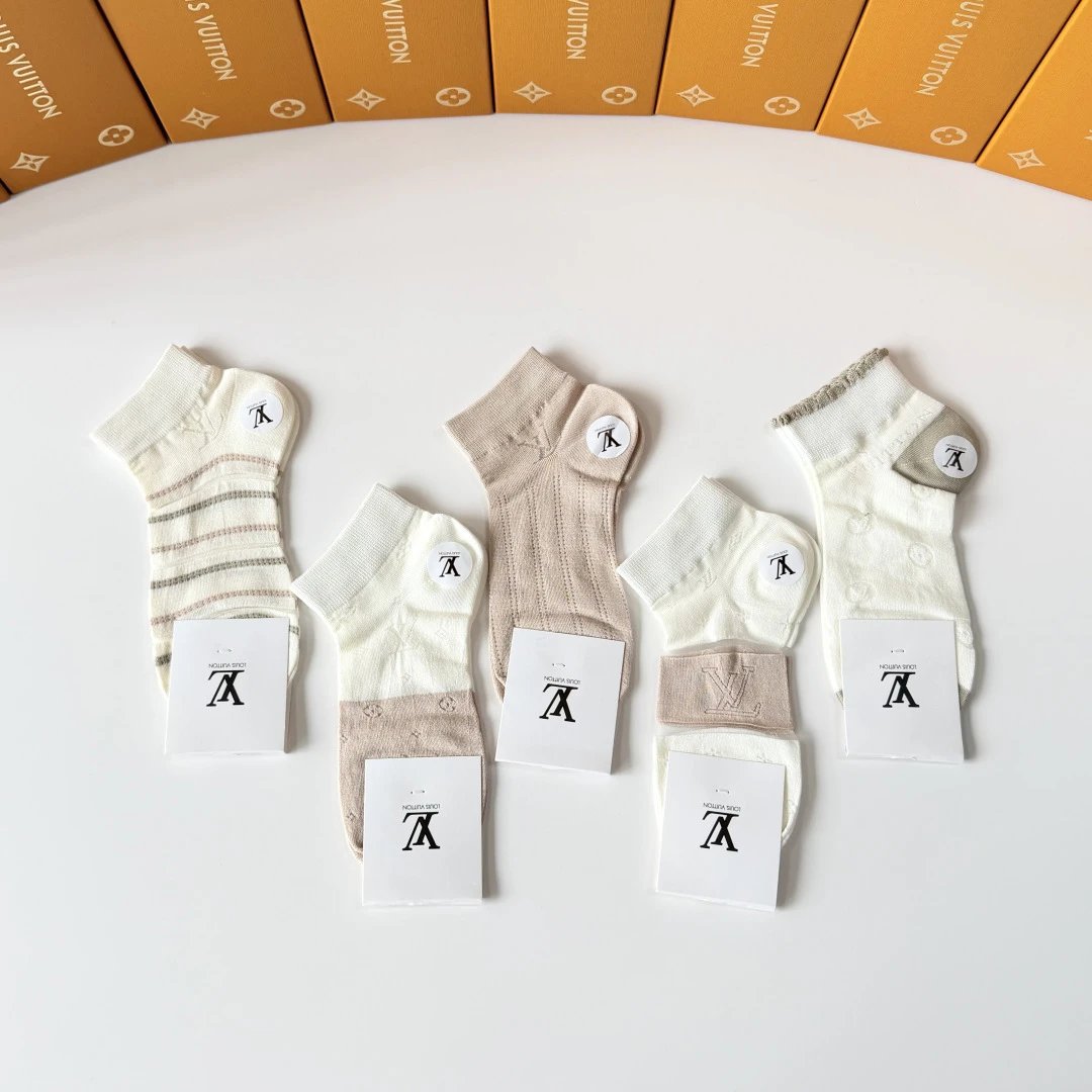 Louis Vuitton Quarter Socks 5-Pair Box Ver.D — photo 2