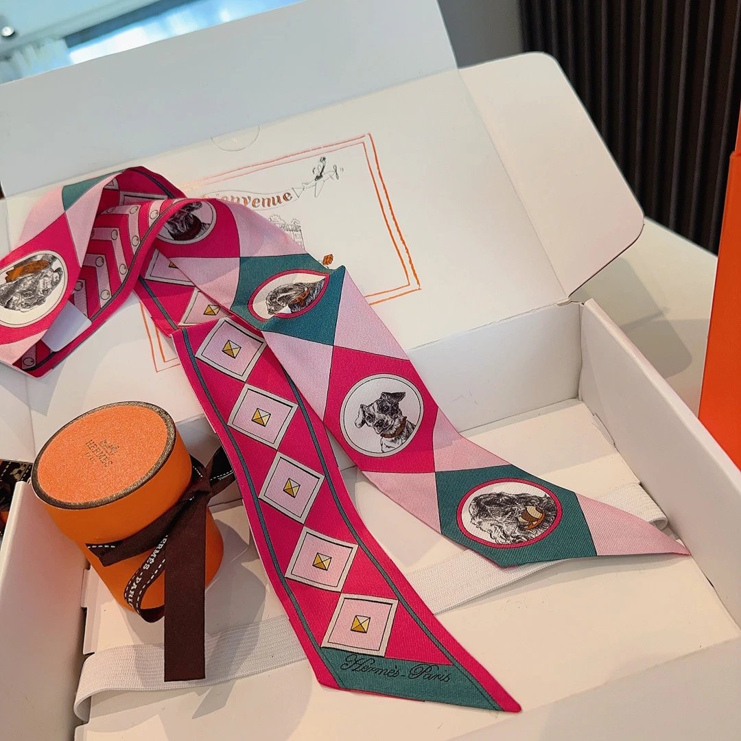 Hermes Silk Hair Ribbon Ver.D — Photo 4