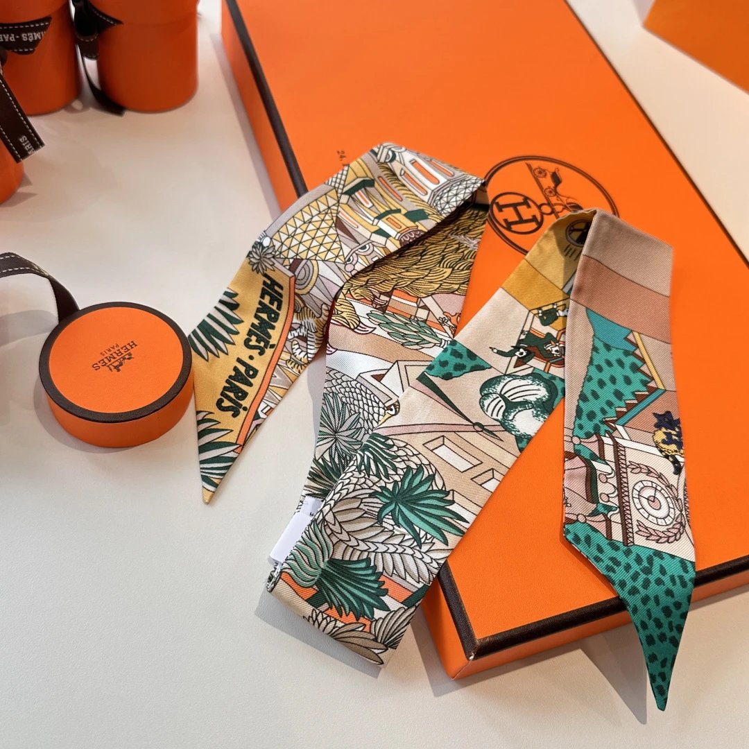 Hermes Silk Hair Ribbon Ver.H — Photo 4