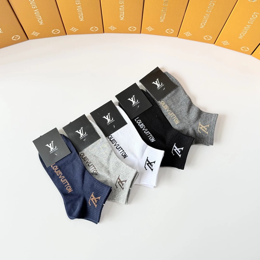 Louis Vuitton Quarter Socks 5-Pair Box Ver.E — Zdjęcie 8