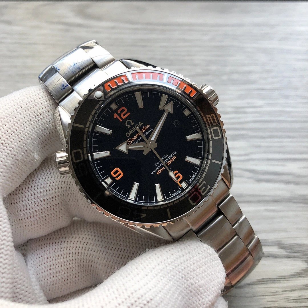 Omega Seamaster Planet Ocean Watch with Black and Orange Bezel