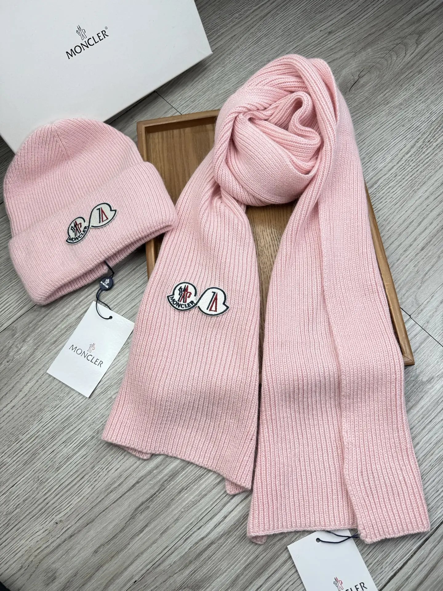 Moncler Wool Rabbit Fur Scarf & Hat Set Ver.E — Photo 6