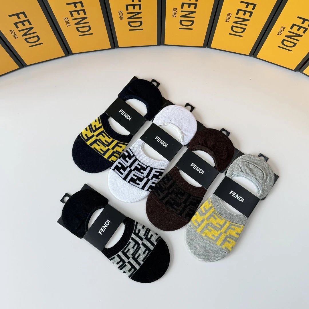 Fendi No-Show Socks 5-Pair Box — photo 5
