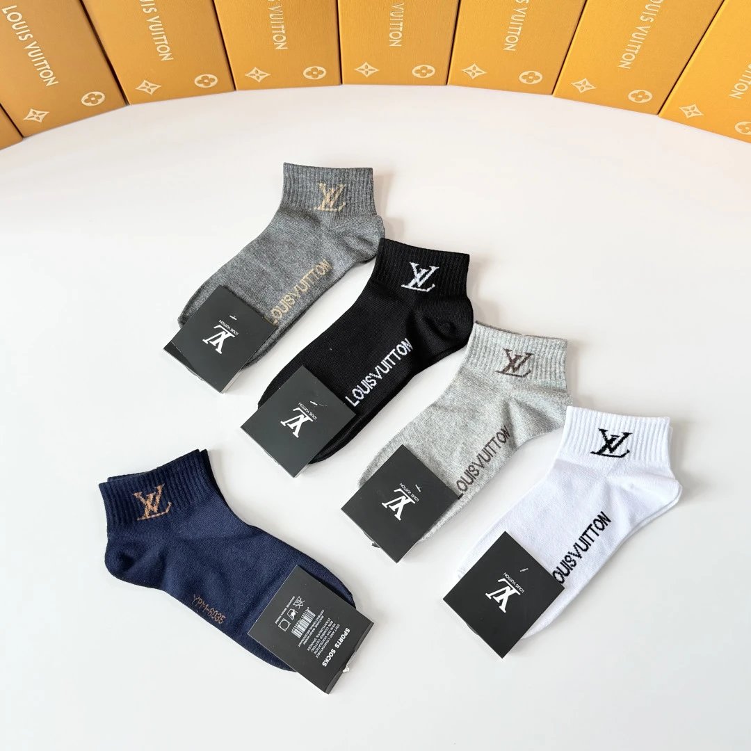 Louis Vuitton Quarter Socks 5-Pair Box Ver.E — Zdjęcie 5