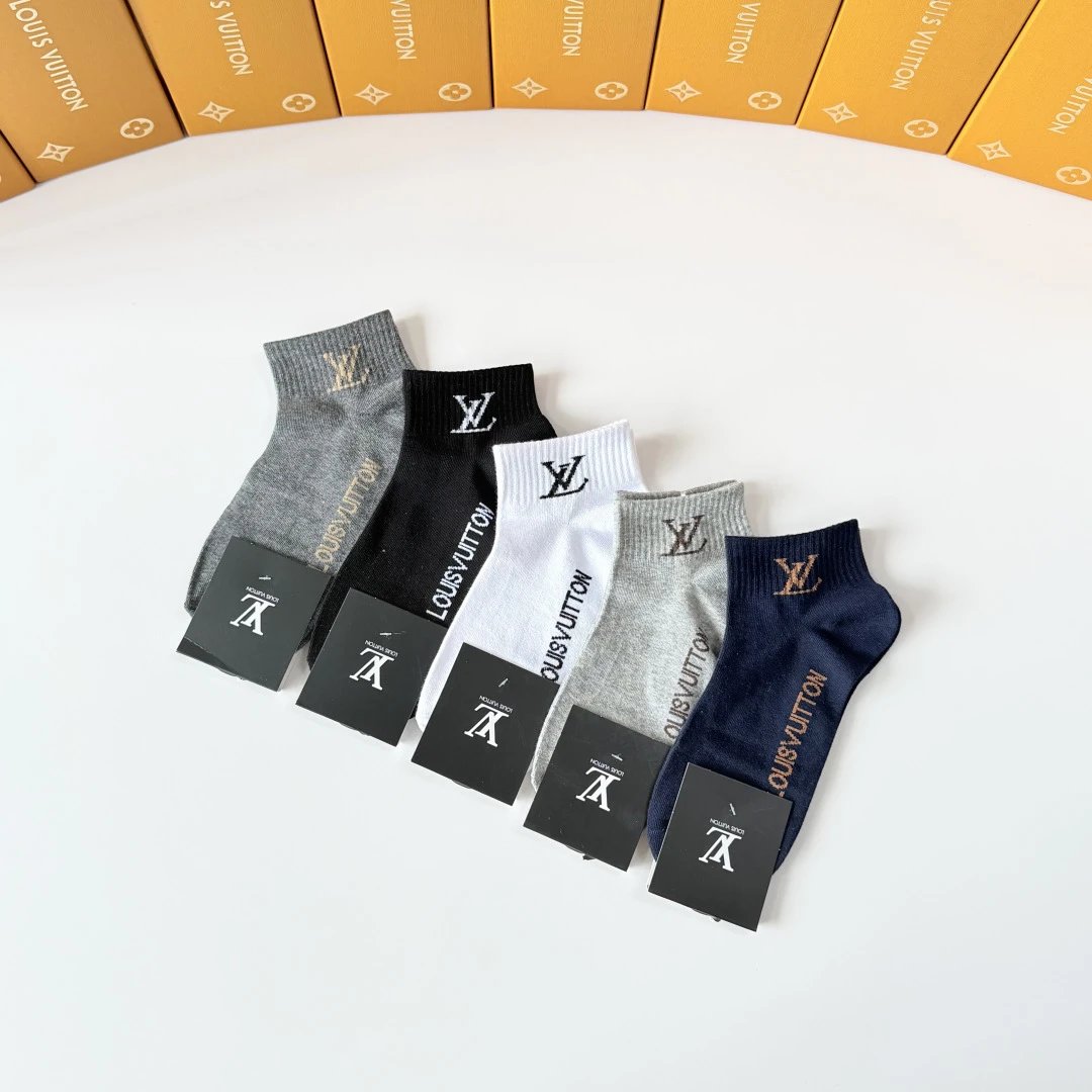 Louis Vuitton Quarter Socks 5-Pair Box Ver.E — Zdjęcie 9