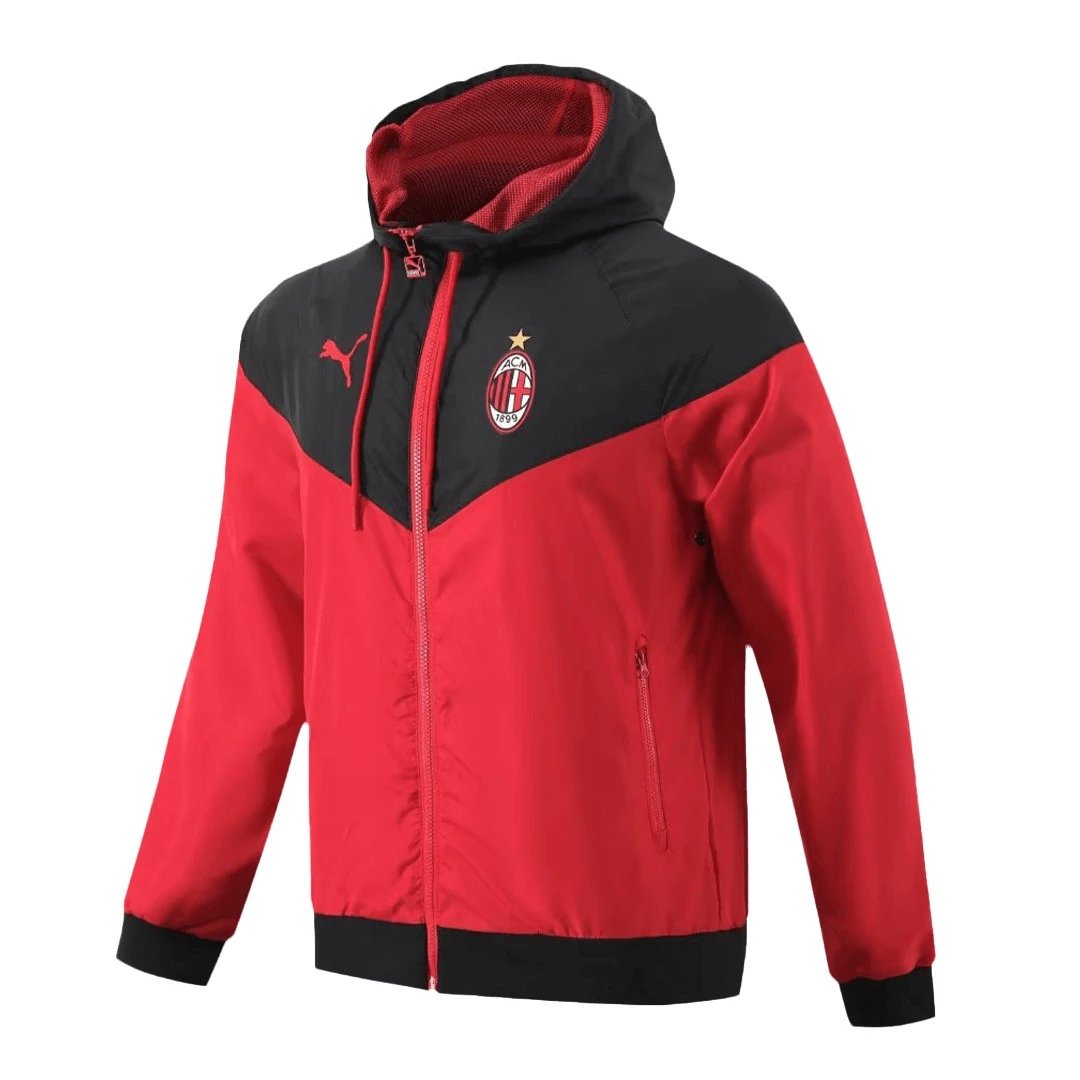 AC Milan Hoodie Windbreaker Jacket 2023 24 Black Red — photo 2