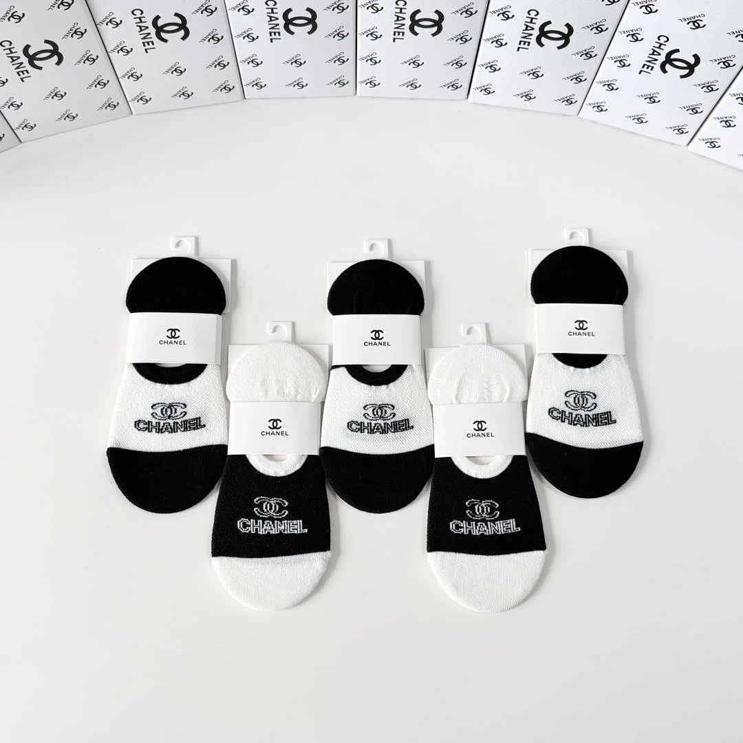 Chanel Classic No-Show Socks 5-Pair Box — photo 2