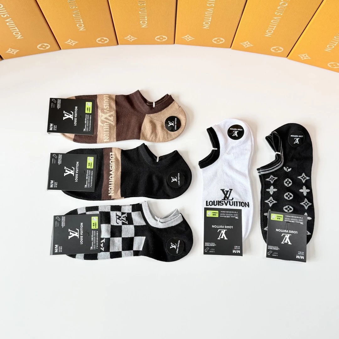 Louis Vuitton Quarter Socks 5-Pair Box Ver.B — photo 7
