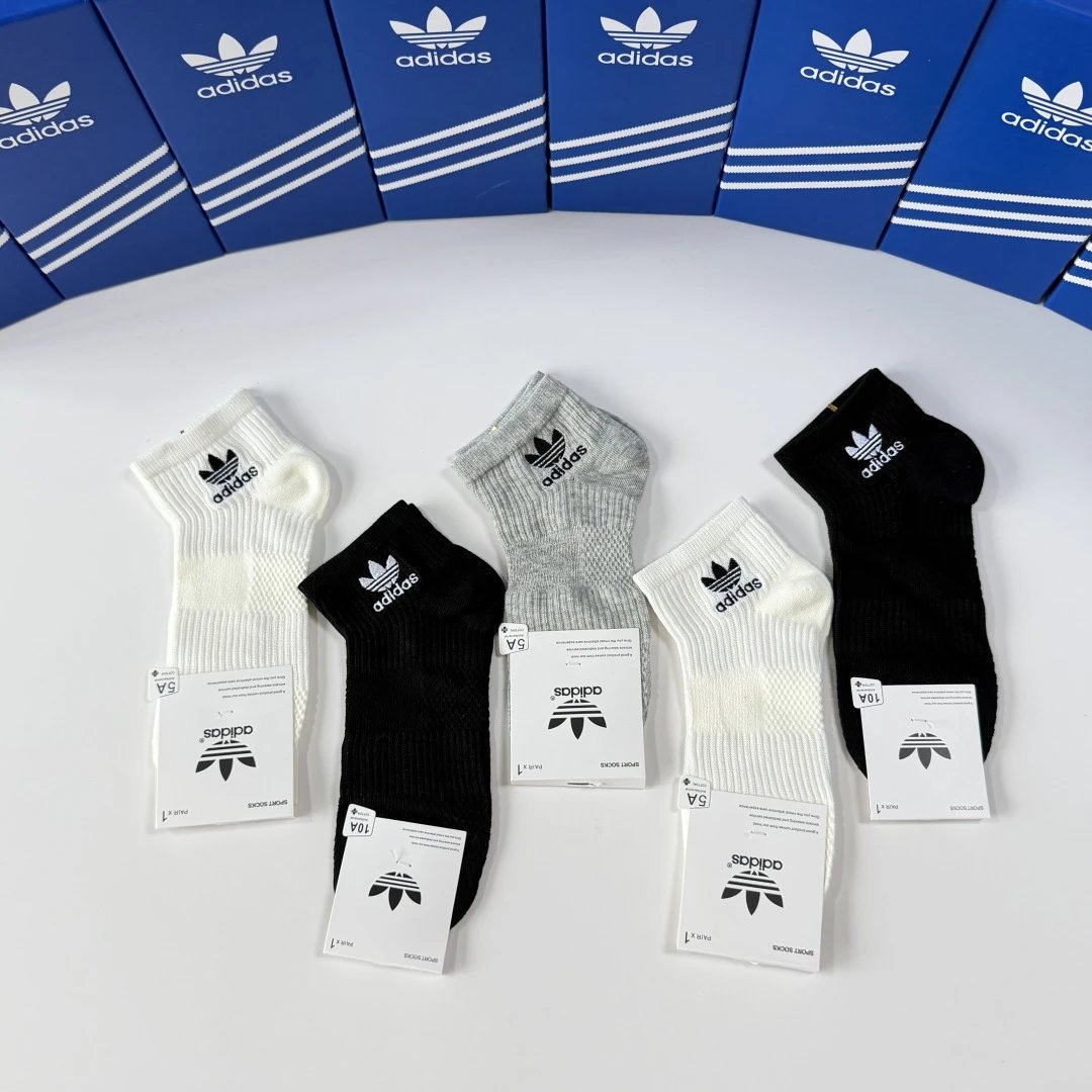 Adidas Embroidered Quarter Socks 5-Pair Box Ver.B — Photo 2