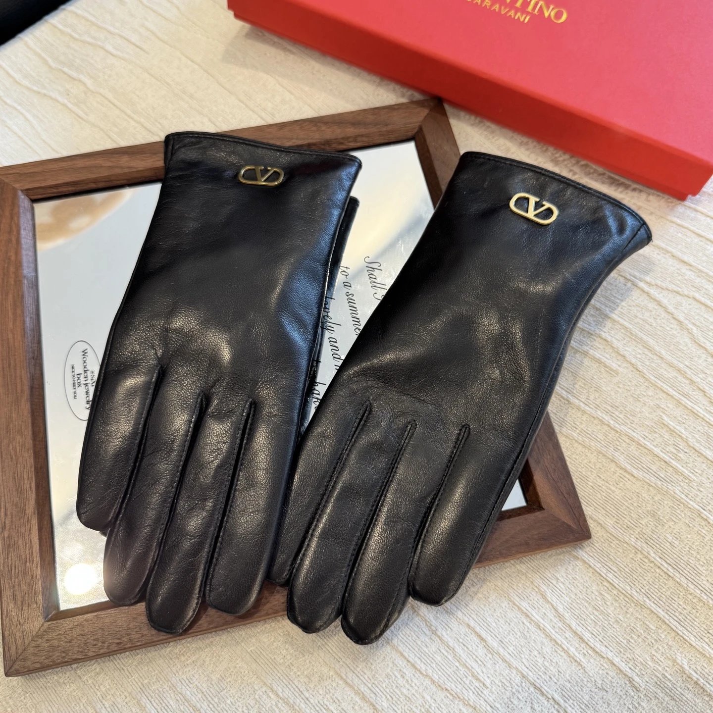 Valentino Lambskin Cashmere Gloves Ver.G — Photo 4