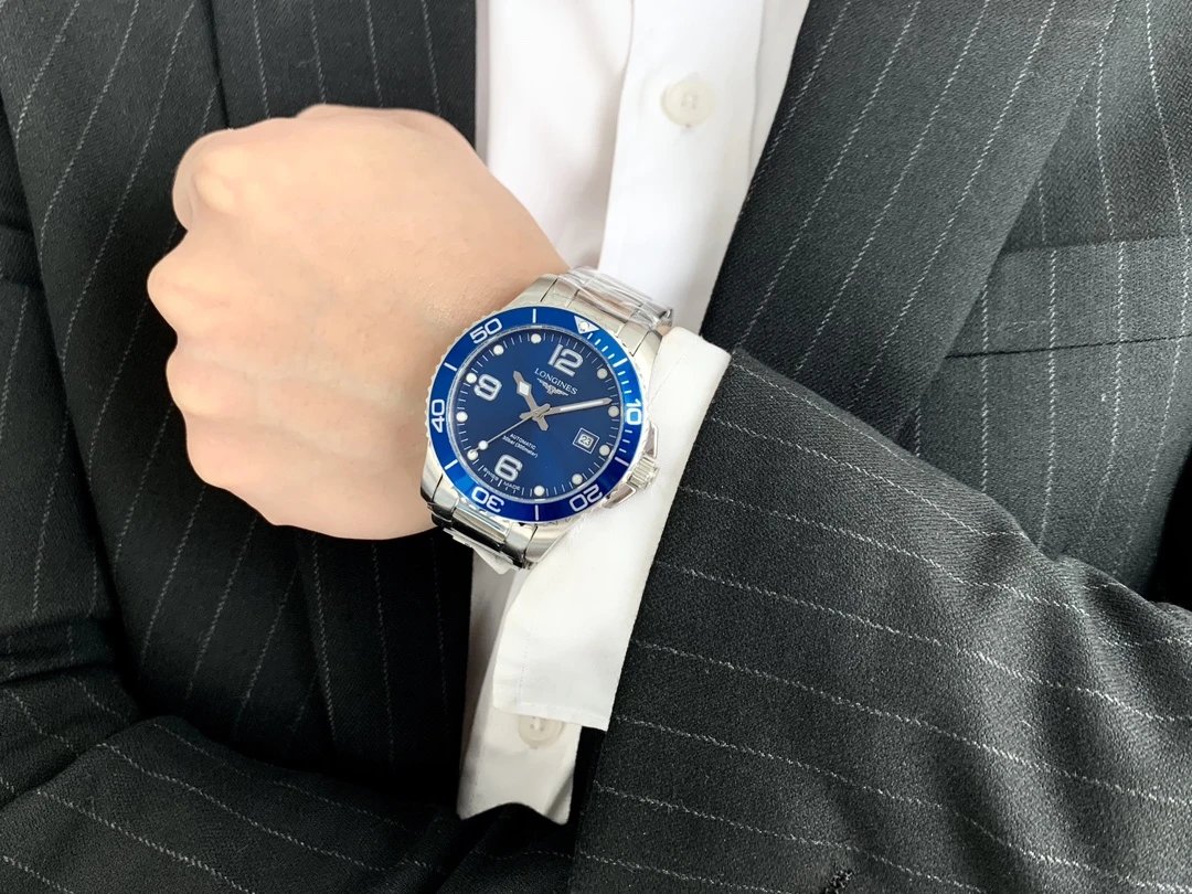 Longines automatisch horloge met blauwe wijzerplaat