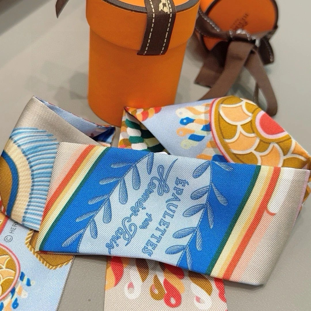 Hermes Silk Hair Ribbon Ver.B — Photo 8