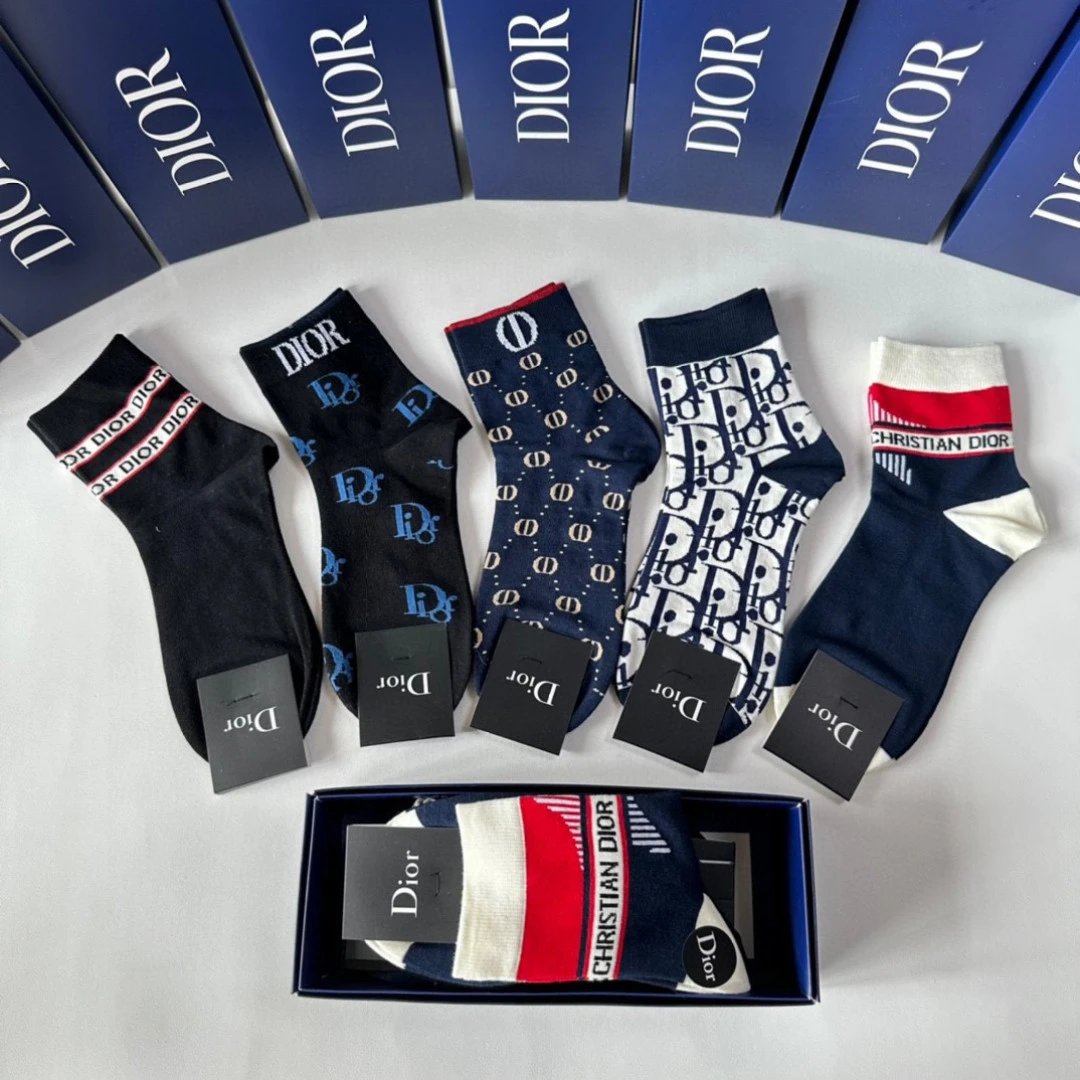 Dior Classic Crew Socks 5-Pair Box — Zdjęcie 5
