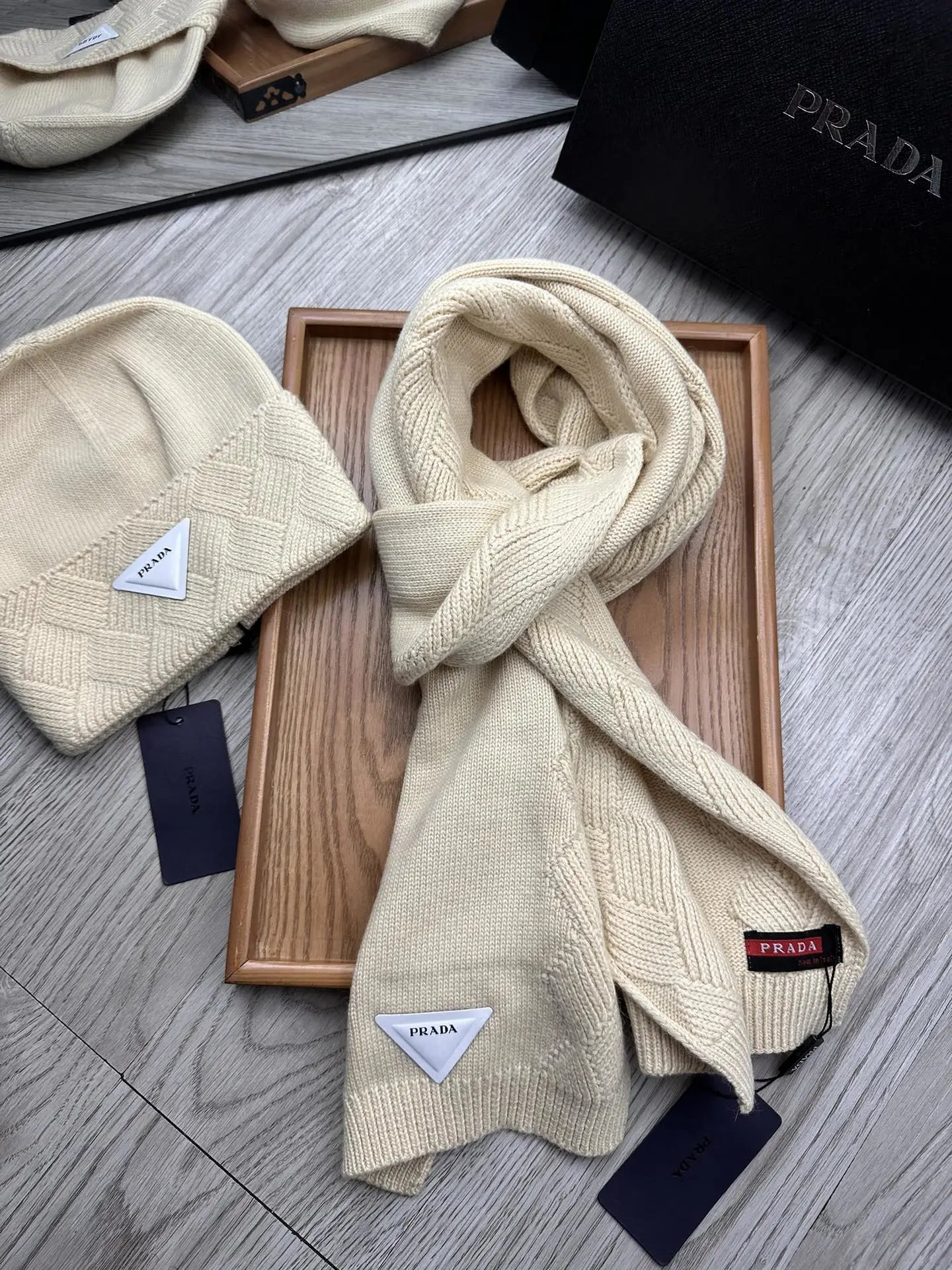 Prada Wool Rabbit Fur Scarf & Hat Set Ver.F — Photo 8