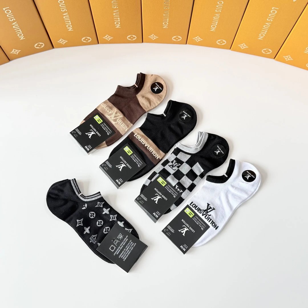 Louis Vuitton Quarter Socks 5-Pair Box Ver.B — photo 5