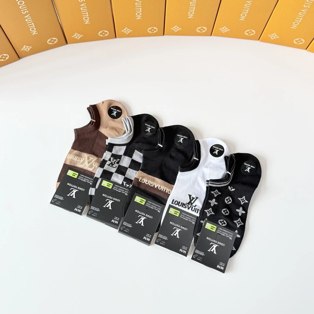 Louis Vuitton Quarter Socks 5-Pair Box Ver.B — photo 9