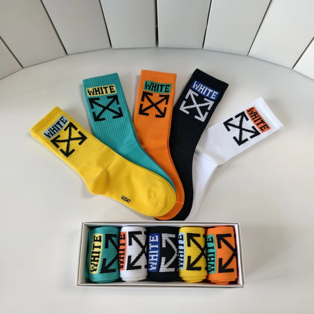 Off-White Crew Socks 5-Pair Box Ver.C — QC