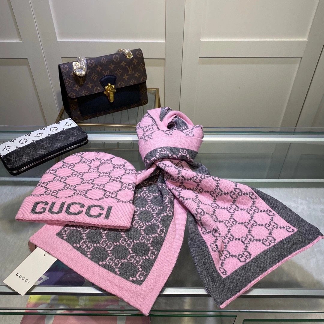 Gucci Cashmere Scarf & Hat Set Ver.B — Zdjęcie 2