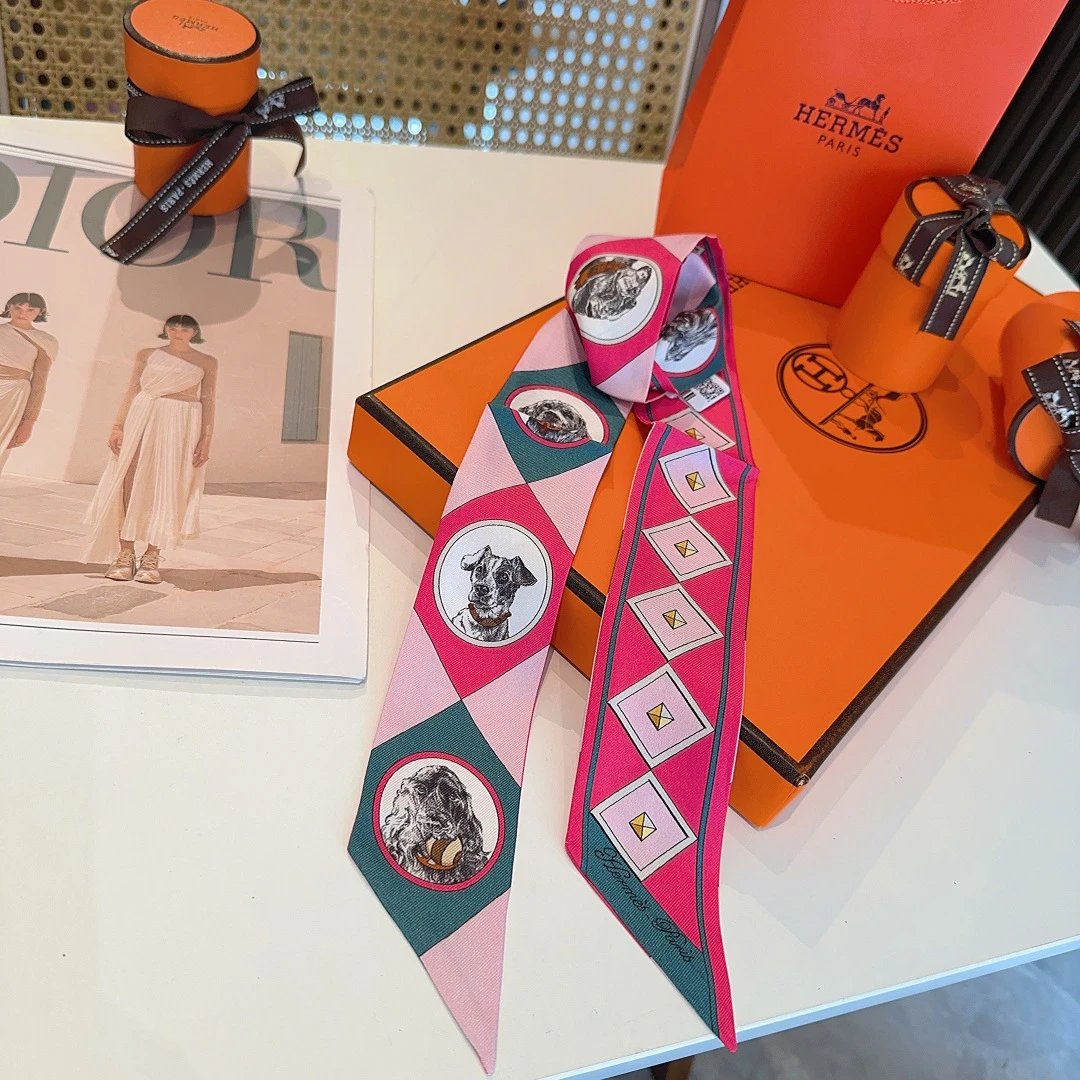 Hermes Silk Hair Ribbon Ver.D — Photo 9