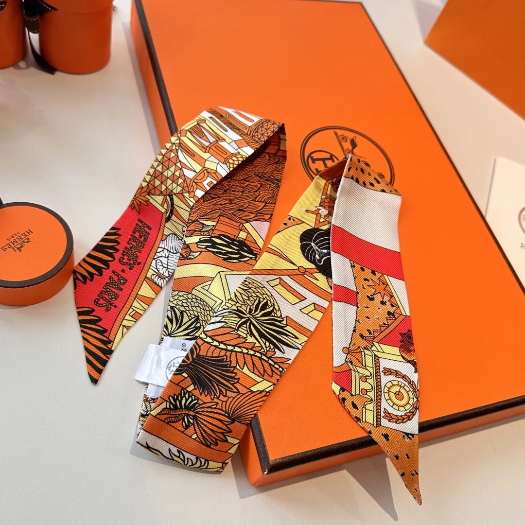 Hermes Silk Hair Ribbon Ver.J — Photo 4