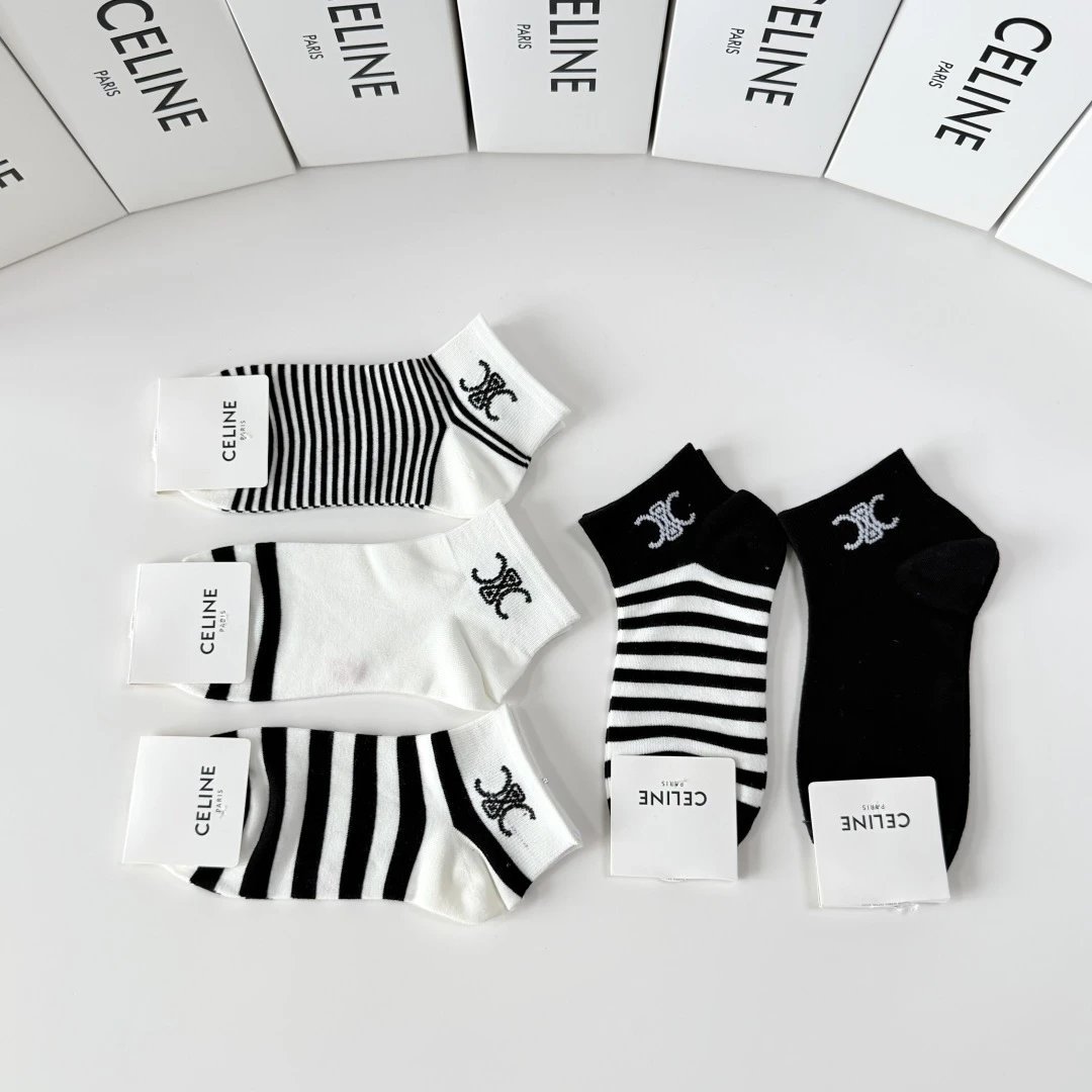 Celine Classic Quarter Socks 5-Pair Box — QC