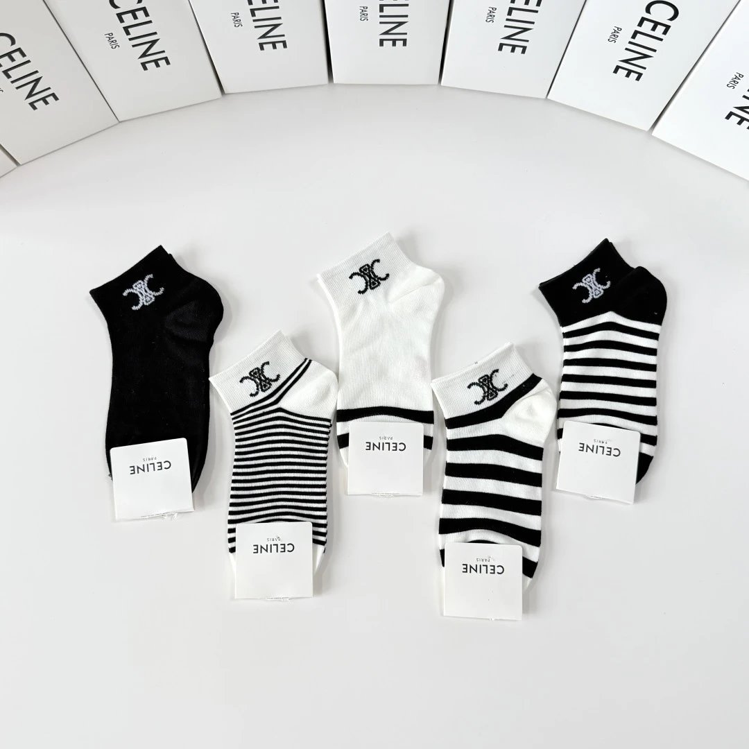 Celine Classic Quarter Socks 5-Pair Box — QC