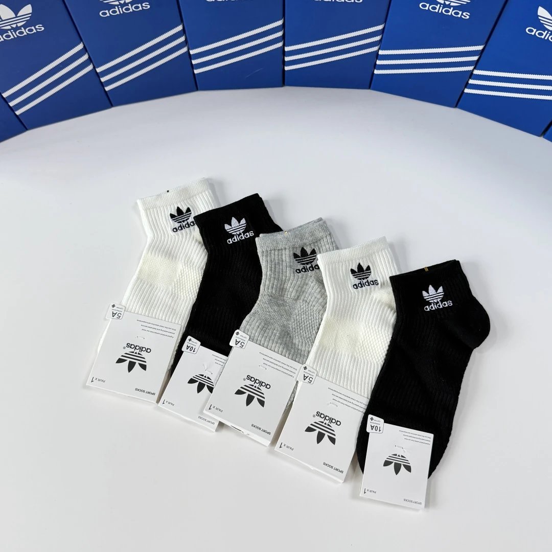 Adidas Embroidered Quarter Socks 5-Pair Box Ver.B — Photo 9