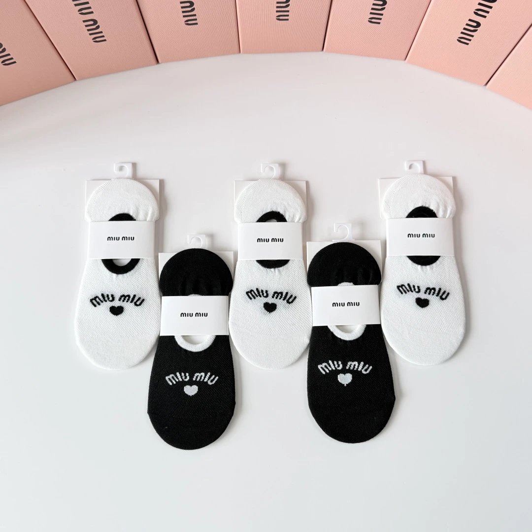 Miu Miu Classic No-Show Socks 5-Pair Box Ver.B — photo 2