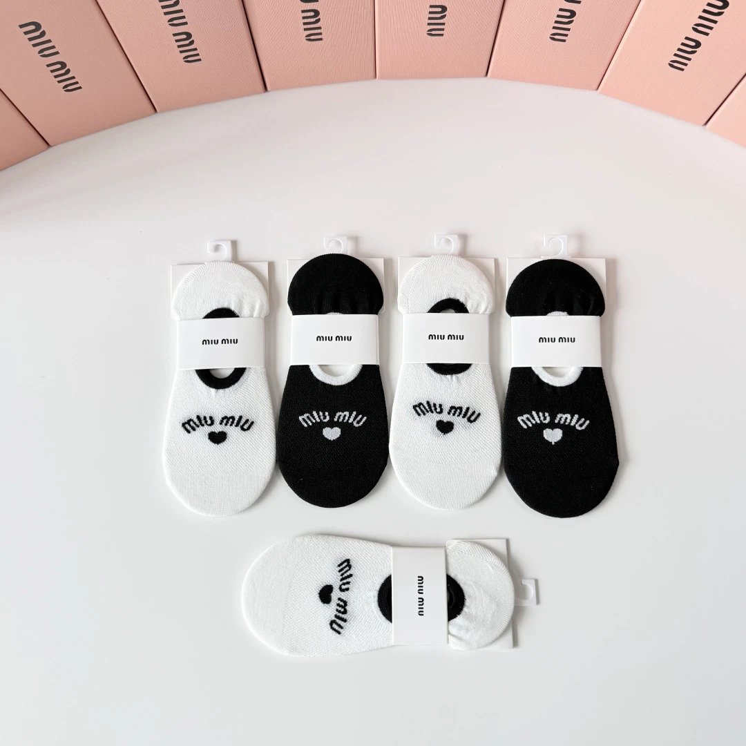 Miu Miu Classic No-Show Socks 5-Pair Box Ver.B — photo 4