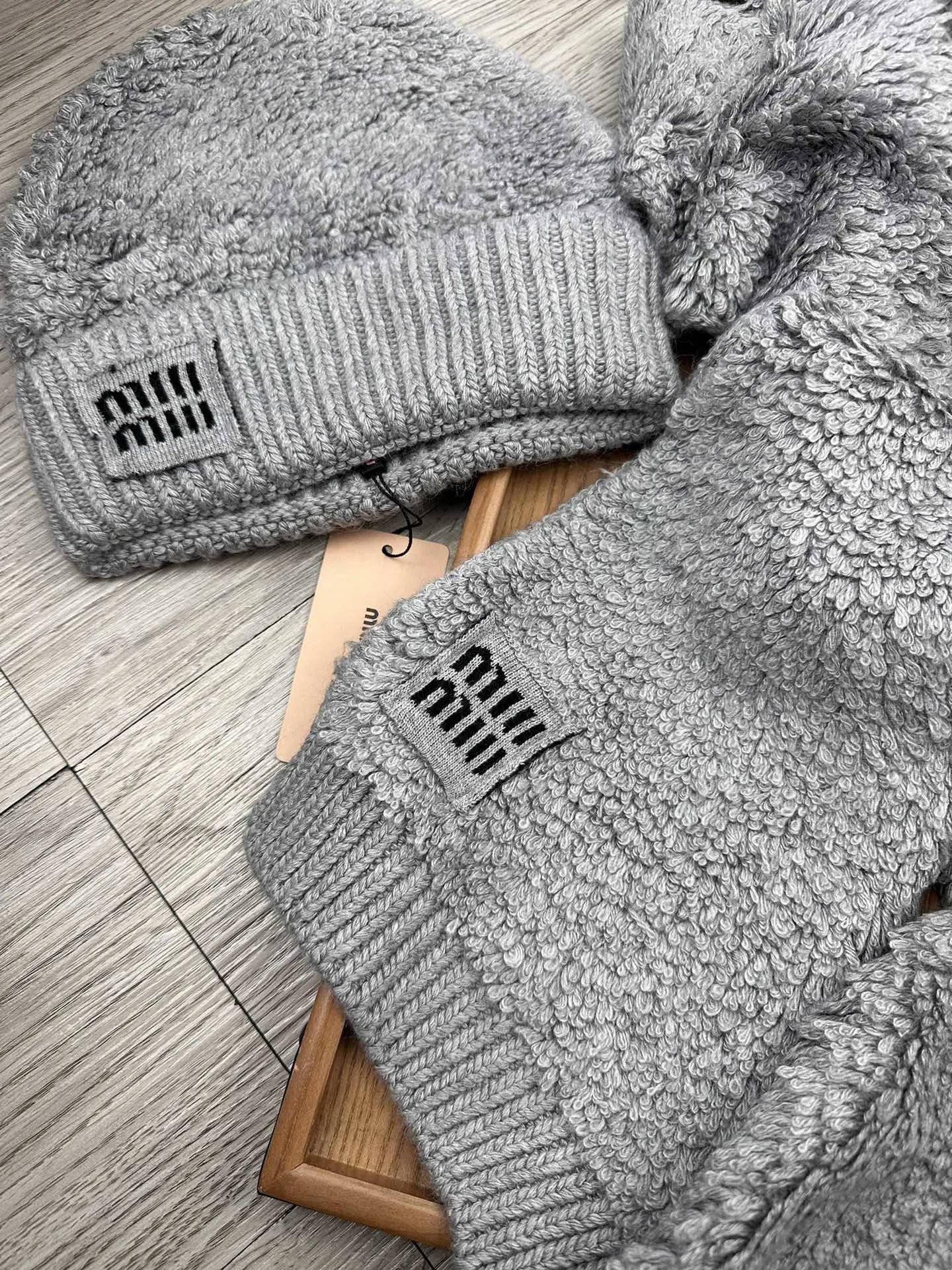 Miu Miu Wool Rabbit Fur Scarf & Hat Set Ver.E — QC
