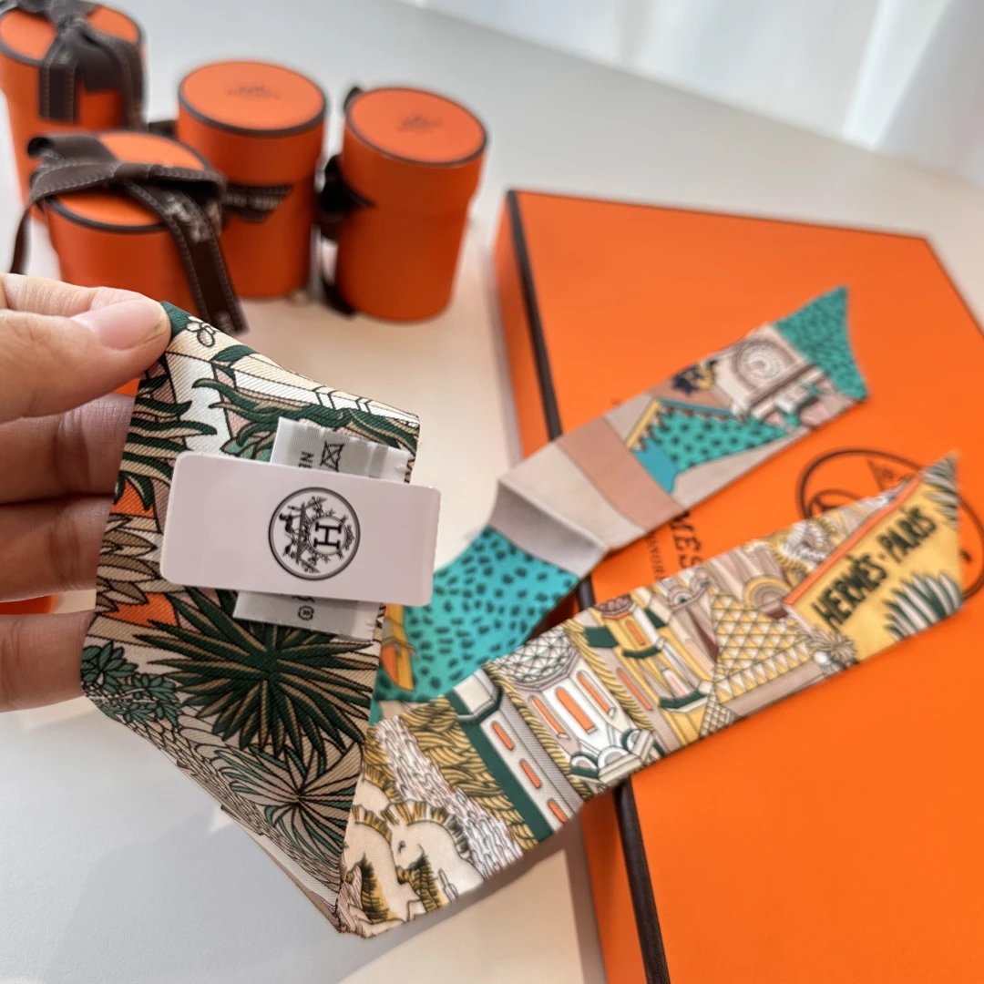 Hermes Silk Hair Ribbon Ver.H — Photo 5