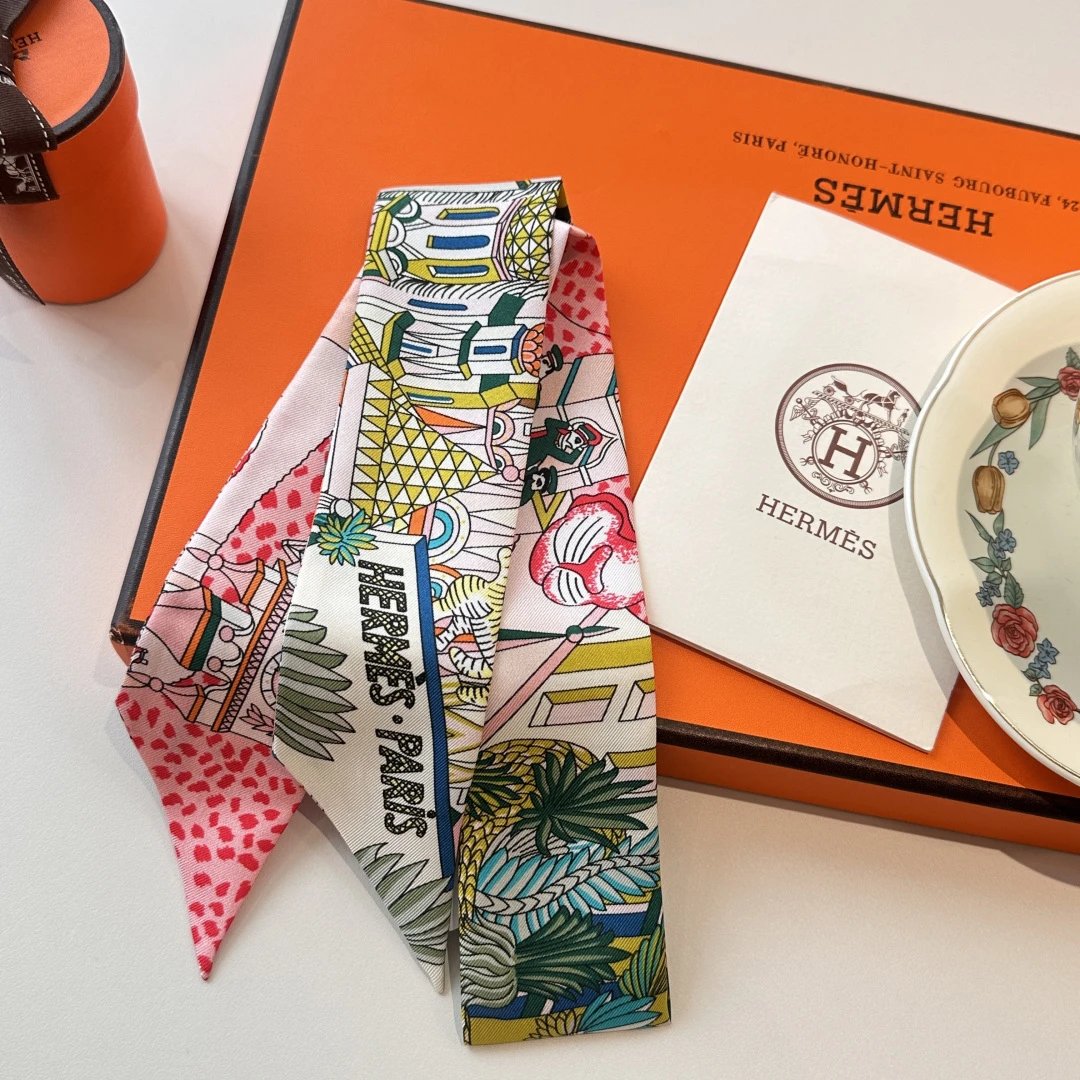 Hermes Silk Hair Ribbon Ver.K — Photo 7