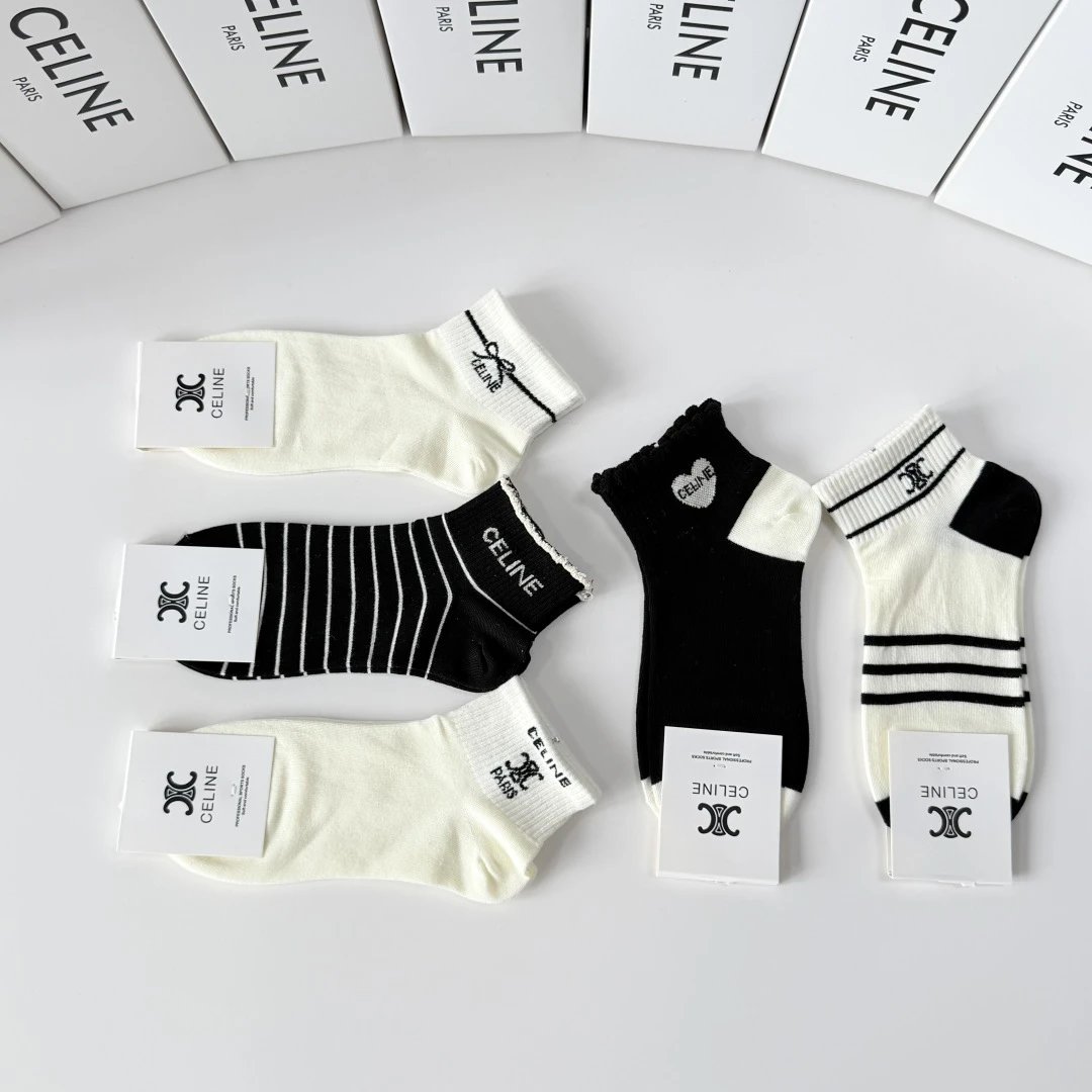 Celine Quarter Socks 5-Pair Box Ver.B — photo 7