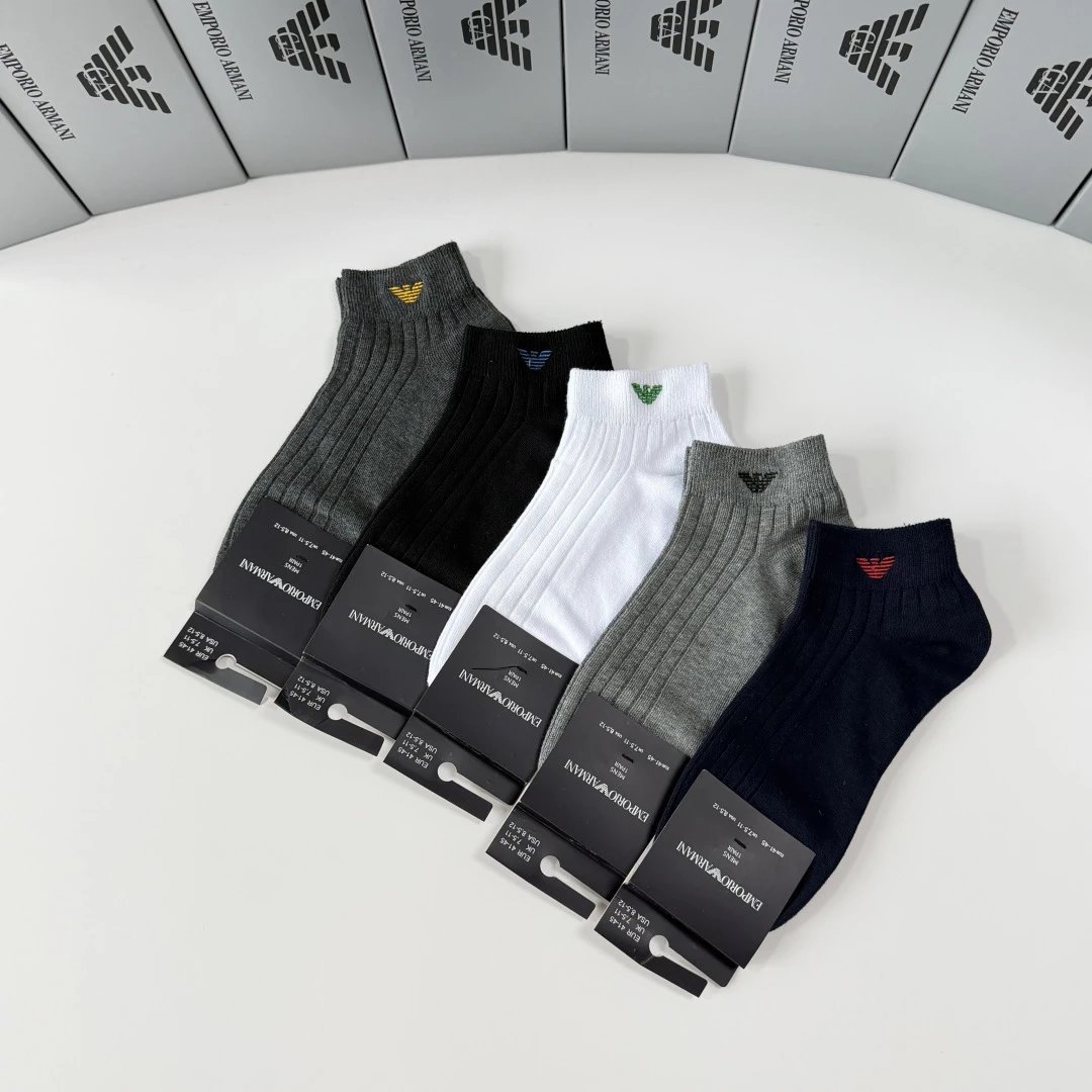 Armani Embroidered Quarter Socks 5-Pair Box Ver.C — Zdjęcie 9