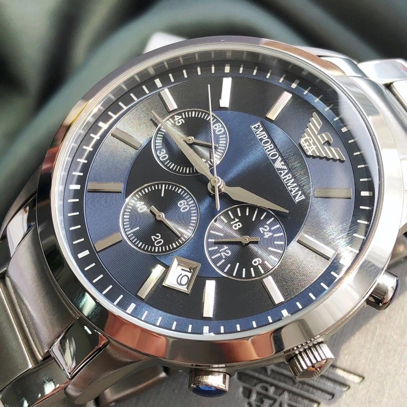 Armani Chronograph Blue Quartz Watch 43mm — photo 8