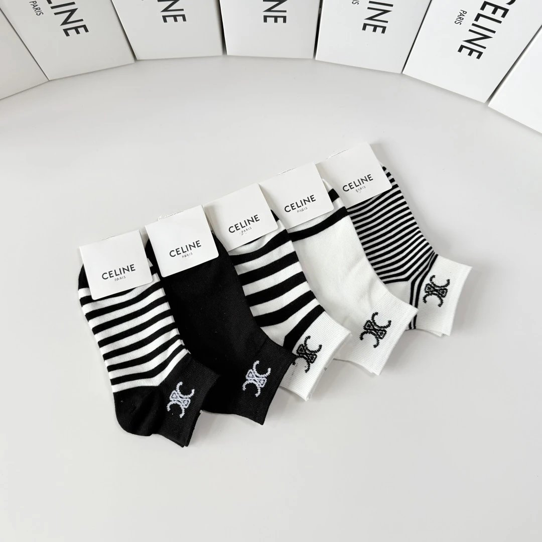 Celine Classic Quarter Socks 5-Pair Box — QC