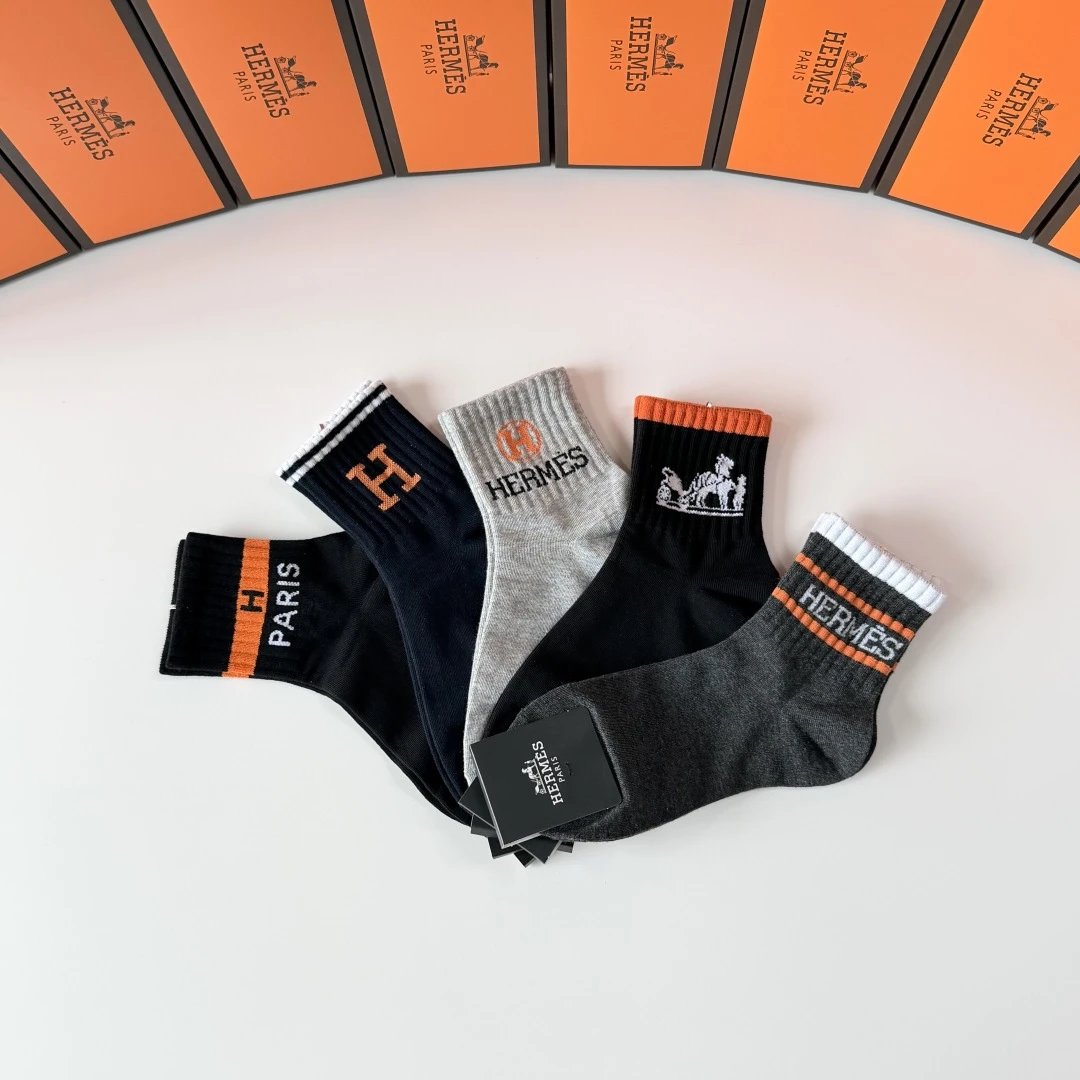 Hermes Crew Socks 5-Pair Box Ver.B — photo 6