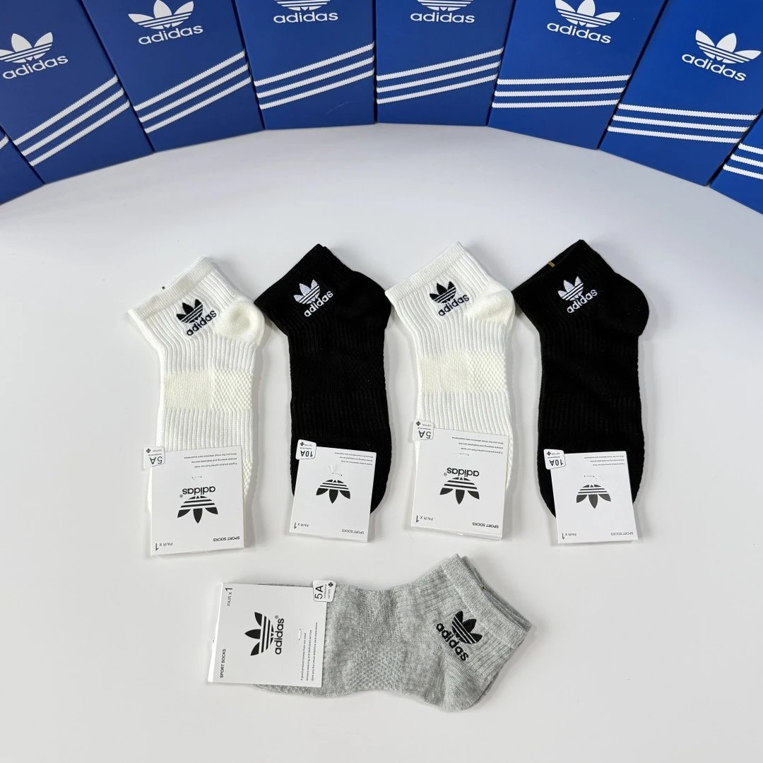 Adidas Embroidered Quarter Socks 5-Pair Box Ver.B — Photo 4