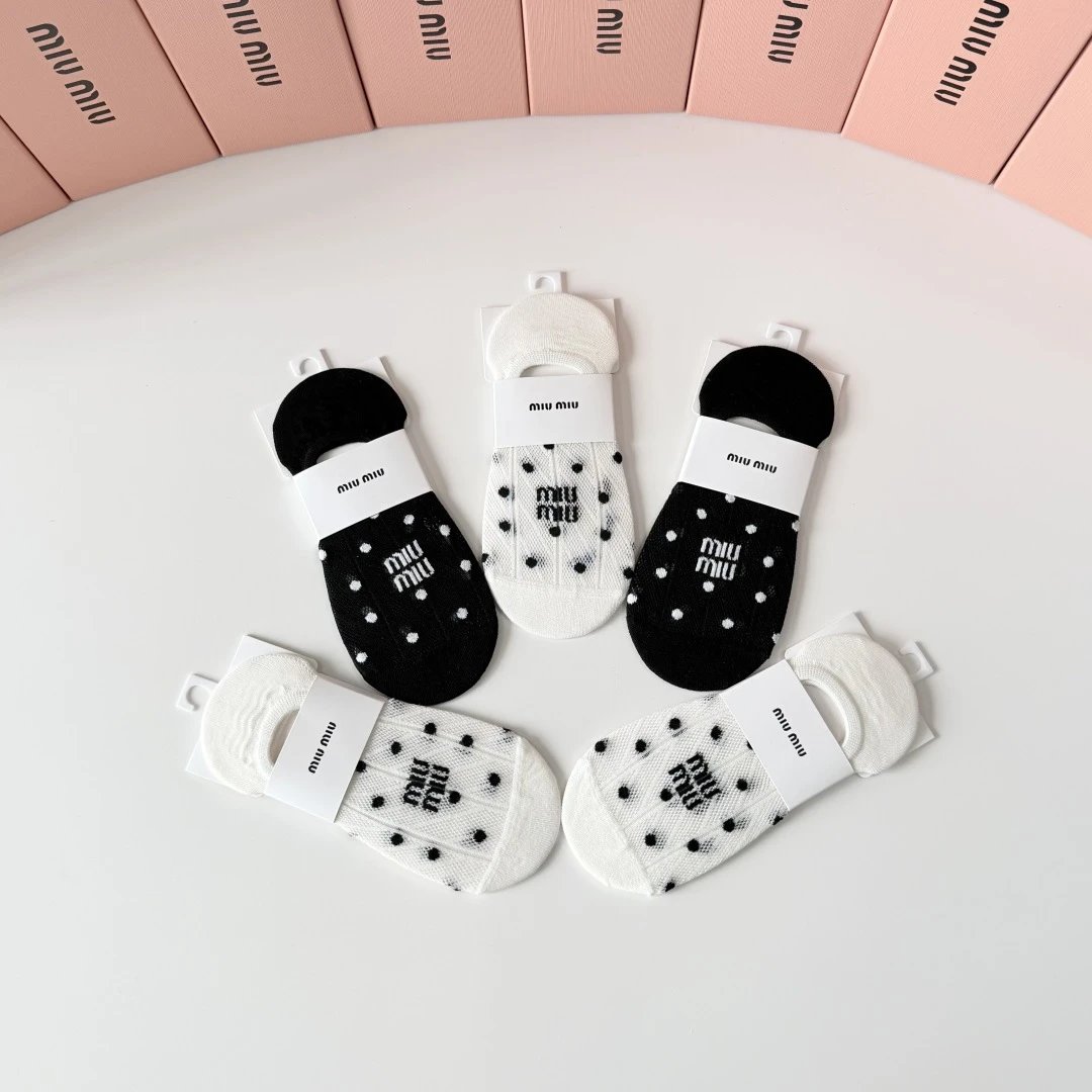 Miu Miu No-Show Socks 5-Pair Box Ver.B — photo 3