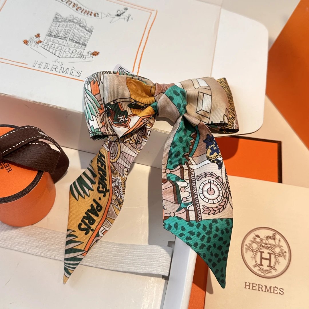 Hermes Silk Hair Ribbon Ver.H — Photo 9