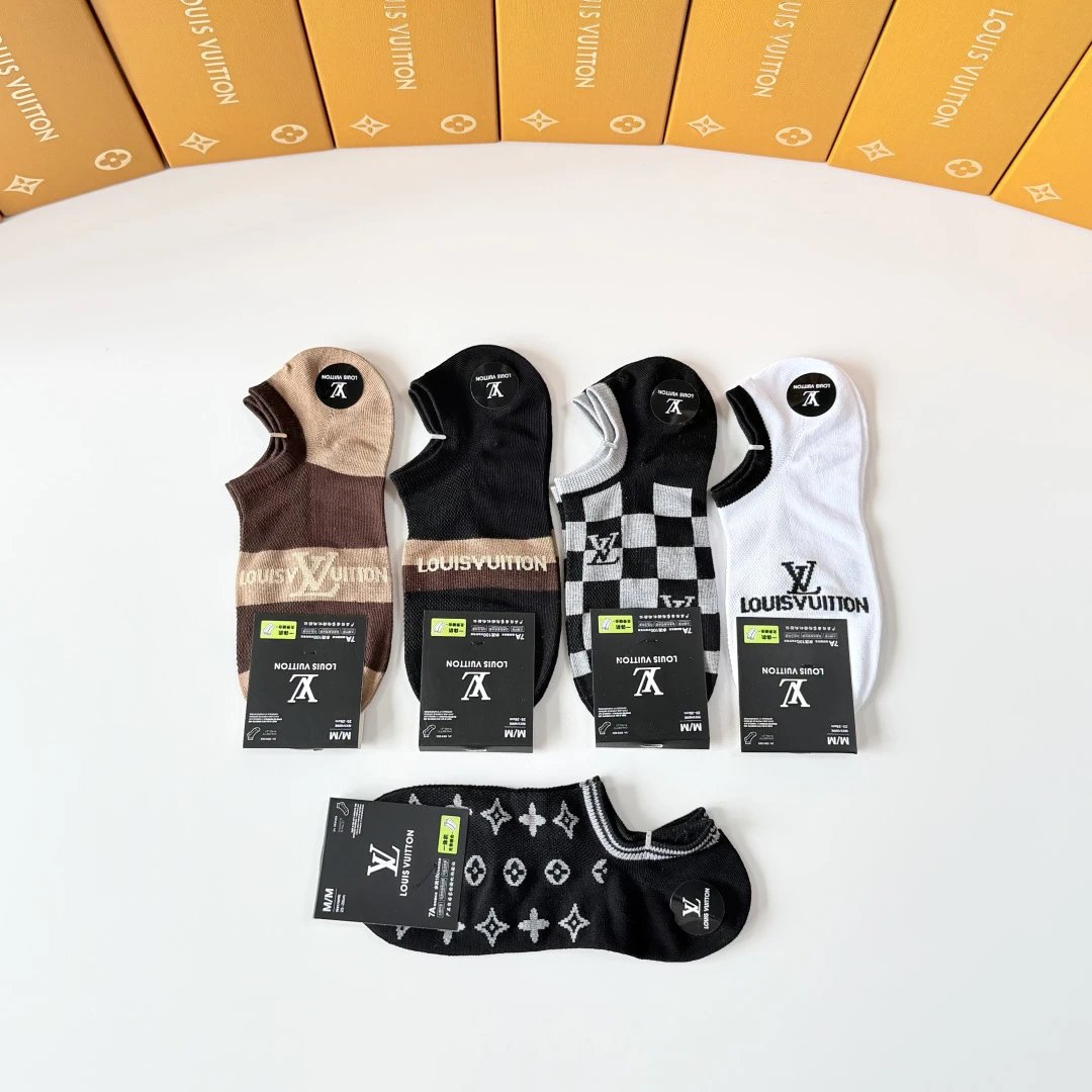 Louis Vuitton Quarter Socks 5-Pair Box Ver.F — photo 4