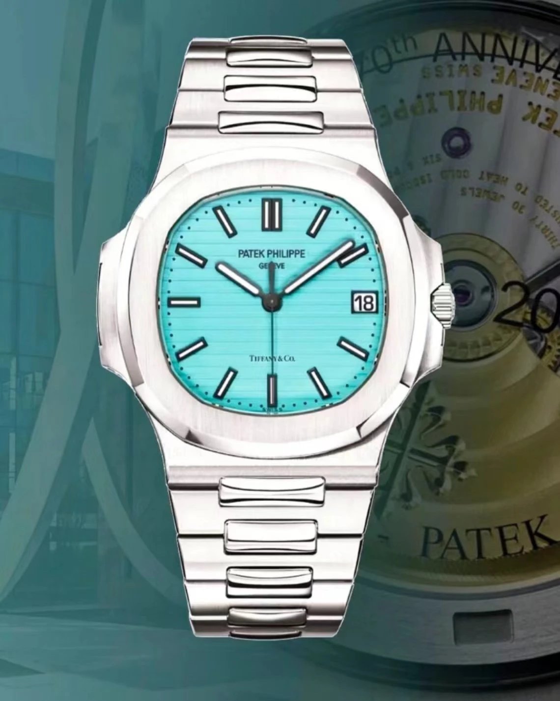 Patek Philippe Nautilus 5711/1A-018 horloge met lichtblauwe wijzerplaat
